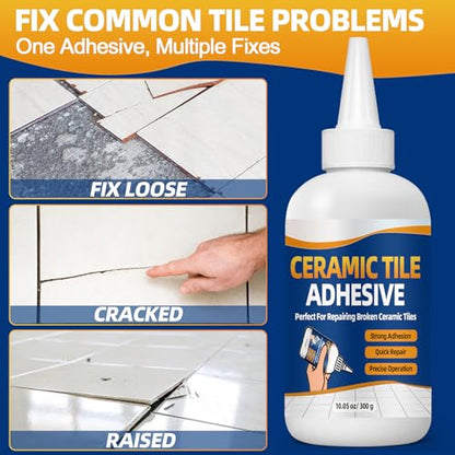 Heavy Duty Construction Adhesive, 10.5 oz Waterproof Tile Adhesive, Versatile Cement Glue for Tile, Concrete, Stone, Wood, Floor, Wall and Granite, Strong Bond, Indoor & Outdoor Use,Construction Glue