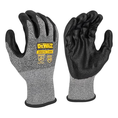 DEWALT DPG575 Foam Nitrile A3 Cut Resistant Glove for Outdoor Work, Construction and General Purpose - Size M - size: Medium
