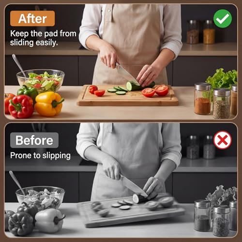 8 PCS Rubber Feet for Cutting Board Non-Slip Feet 1.6 Inch Silicone Pads Self Adhesive No Screws Needed Prevent Sliding Shock-Absorbent for Cutting Board
