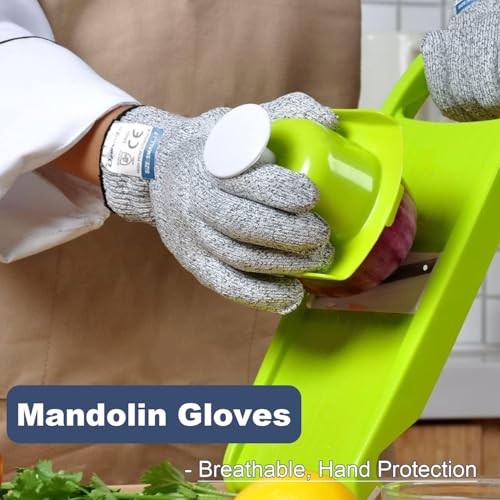 Dowellife Cut Resistant Gloves Food Grade Level 5 Protection, Safety Kitchen Cuts Gloves for Oyster Shucking, Fish Fillet Processing, Mandolin Slicing, Meat Cutting and Wood Carving. (Small-3 Pairs) - size: Small (Pack of 3), style: Original