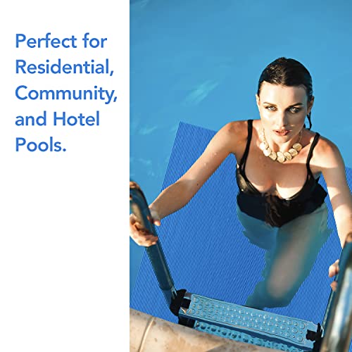 RESILIA Stay-Put Swimming Pool Ladder Mat - Non-Slip, Wide Ribbed, Protective Pad, 36 Inches x 36 Inches, 0.125 Inch Thick, Royal Blue, Made in USA - color: Royal Blue