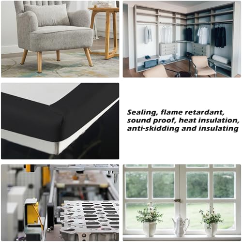 ToLanbbt Black Door Window Weather Stripping Self Adhesive Foam Tape High Density Foam Sealing Strip Window Insulation Weatherproof Gasket Tape 1/2" Wide X 1/4" Thick, 13 Ft X 2 Rolls, Total 26 Feet - color: Black, size: 1/2 In x 1/4 In x 26Ft