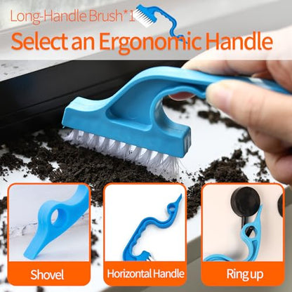 Window Track Cleaner Tools Set - 14 Pcs Window Groove Cleaning Brush Kit, Crevice Cleaning Brush for Sliding Door, Shutter, Sill, Tile Lines, Sink - size: 14 PCS