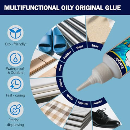 Eastyle Super Glue Gel Clear: 2oz/60ml Large Capacity, Strong All Purpose Adhesive for Plastic Metal Wood Rubber, Waterproof Flexible Non-Yellowing, Instant Bond for Home Repair Crafts, 1 Pack