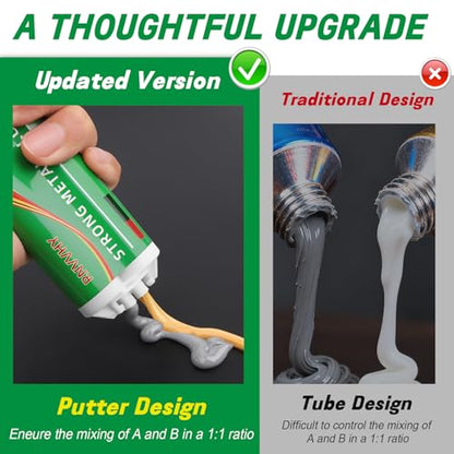Heavy Duty Metal Glue, Waterproof Epoxy Casting Adhesive, Strongest Welding and Liquid Fillers for Metals Steel Iron Aluminum Plastics Ceramics Cement (Metal Glue 1 Pack)