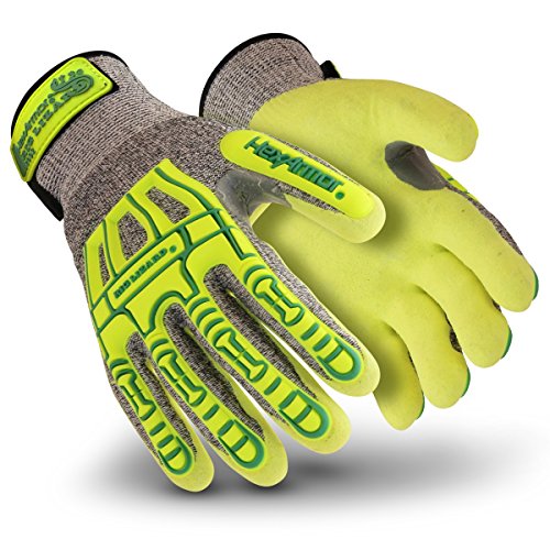 HexArmor Cut-Resistant Impact Protection Nitrile Palm Work Gloves | Rig Lizard® Series 2092 | XX-Small - color: Rig Lizard 2092 | Hi-vis & Dexterity, size: 2x-small (Pack of 1)