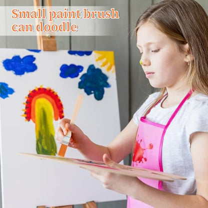 Piriuuo 10 Pcs Small Paint Brush for Walls, 1 Inch Touch Up Paint Brushes Prune Painting Tool Paints and Chip Brushe Angle Brushes for Stains, Varnishes, Watercolor, Wood, Wall, Furniture