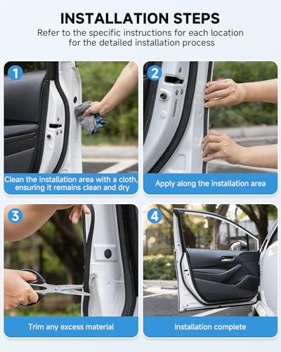 Weather Stripping Door Seal for Honda Civic 9th Gen, Rubber Seal Weather Strip Kit, Soundproof Noise Insulation Dustproof for Front/Rear Trunk A-Pillar B-Pillar Front/Rear Door (9-Pack) - size: for Honda Ninth Generation Civic