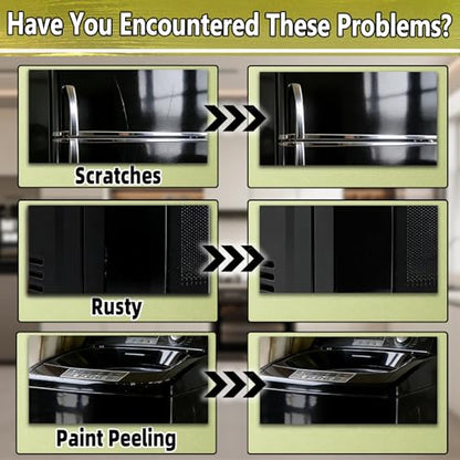 Glossy Black Appliance Repair Paint, Two in One Design Appliance Touch up Paint Pen Effective Rust Prevention, Suitable for Refrigerators,Washing Machines, Dishwashers and Other Appliances - color: Glossy black