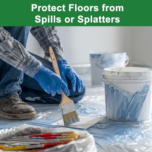 3-Pack 9x12 ft Painter Plastic Drop Cloths Sheet,Waterproof Anti-dust Cover, Disposable Tarp for Painting for Couch/Furniture Cover - size: 3pack