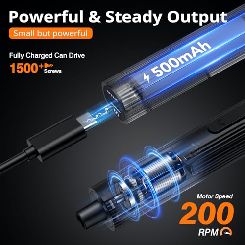JOREST 155 in 1 Mini Electric Screwdriver Cordless, Precision Power Screwdriver Set, 5 Torque Levels (Max 0.75N.m), Gifts for Men, Magnetic Repair Tool Kit for iPhone, PC, Laptop, PS4 PS5, Xbox, Watch - style: 155 in 1 Electric