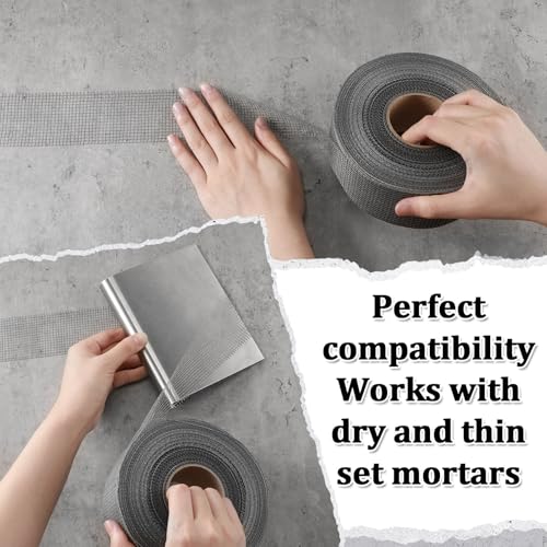 250 ft x 2 Inch Cement Board Joint Tape Self Adhesive Durable Gray Fiberglass Mesh Drywall Mesh Repair Tape for Cement Board Joints Repairing, Sealing and Strengthening - size: 250 ft X 2 Inch