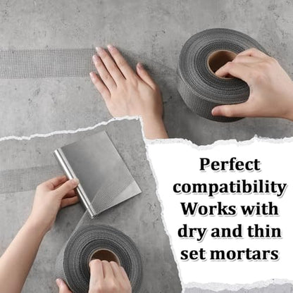 250 ft x 2 Inch Cement Board Joint Tape Self Adhesive Durable Gray Fiberglass Mesh Drywall Mesh Repair Tape for Cement Board Joints Repairing, Sealing and Strengthening - size: 250 ft X 2 Inch