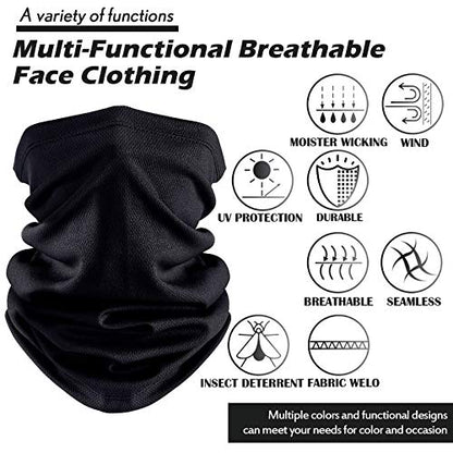 Geyoga Neck Gaiter Bandana Face Mask Summer UV Protection Cooling Breathable Face Mask Neck Scarf Balaclava for Men Women - color: Green, Gray, Black, Riyal Blue, White, Dark Gray
