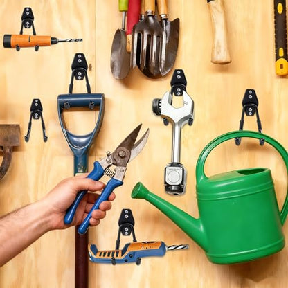 20 Pack Heavy Duty Garage Hooks Wall Mount Steel Garage Storage Hooks with Anti-Slip Coating for Hanging Ladders,Bikes,Garden Tools,Bulk Items Ropes and More Equipment