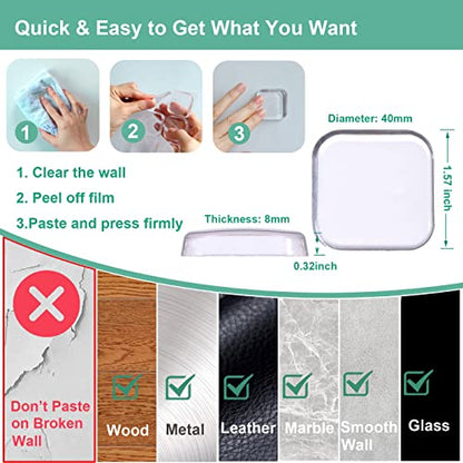 Door Stopper Wall Protector - Wall Shield Bumper Guard from Door Knobs,Sturdy Self Adhesive,Soft and Transparent,Washable Reusable Shock Absorbent Gel for Home Office (Thicken Square, 6pcs) - size: 6 Pieces, style: Thicken Square