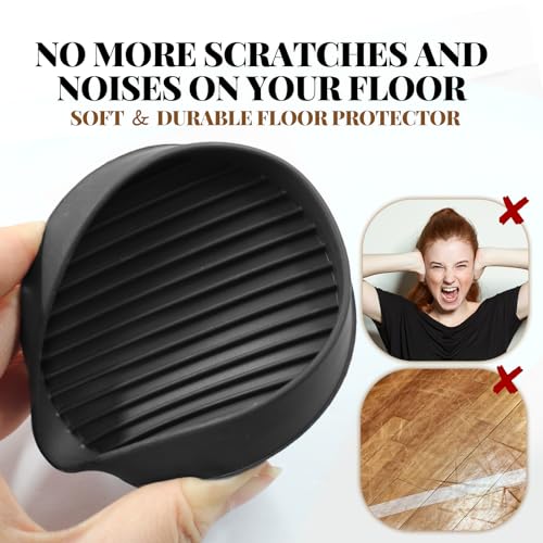 Bonsicoky 4 Pcs Non Slip Furniture Pads - 2 Inch Round Rubber Furniture Caster Cups with Anti-Sliding Floor Grip - Furniture Coasters for Couch Chair Feet - Black - size: Black, Diameter: 2"