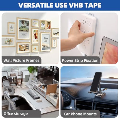 3M Double Sided Tape 1"×16.5ft No Residue,Picture Hanging Strips Heavy Duty Mounting Tape, Removable PE Foam Tape Waterproof for Poster Tape, Carpet Tape Rug Gripper,Art & Craft Tape - size: 1in×16.5ft