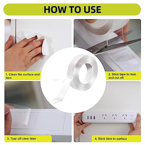 Aylaa Double Sided Tape Heavy Duty, 1.18"x120" Nano Double Sided Adhesive Tape for Walls, Removable Double Stick Tape, Picture Hanging Strips (10 Feet)