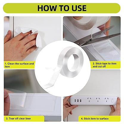 Aylaa Double Sided Tape Heavy Duty, 1.18"x120" Nano Double Sided Adhesive Tape for Walls, Removable Double Stick Tape, Picture Hanging Strips (10 Feet)