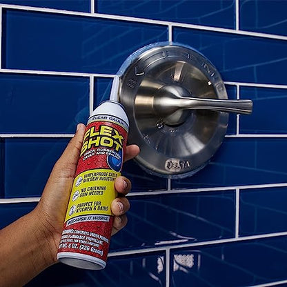Flex Shot Rubber Adhesive Sealant Caulk, 8-oz, Clear - color: Clear, size: 8 Oz (Pack of 1), style: Caulk