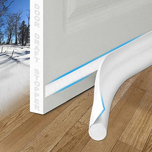 MAXTID Under Door Draft Stoppers 36 Inch White Door Draft Blocker Draft Stoppers for Bottom of Doors Seal Gap Reduce Wind/Breeze, Cold Air, Dust, Smoke, Door Seal Strips Sweeps - color: Off White
