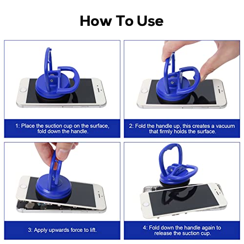 STREBITO Suction Cups Heavy-Duty 2 Pieces Screen Suction Cups Tool for iMac, iPhone, MacBook, iPad, TV, Phone, Laptop, Computer, Tablet, LCD Screen Remover - color: Blue