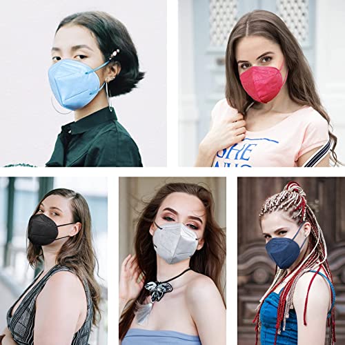 HUHETA KN95 Face Mask 60 Pack, 5-Ply Breathable & Comfortable Safety Mask, Filter Efficiency≥95%-Individually Wrapped