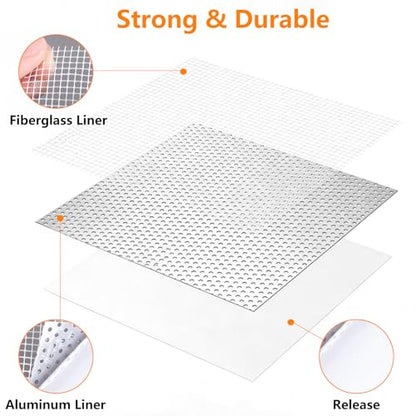 22 Pcs Drywall Repair Kit, 2/4/6/8 Inch Dry Wall Patch Kits, Self Adhesive Aluminum Mesh with Scraper and Sandpaper for Hole Repair
