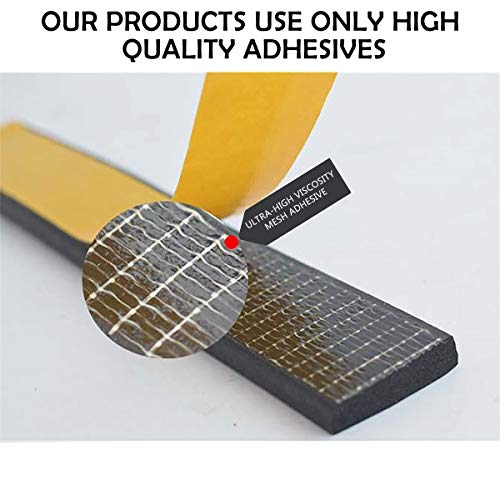 Windows Sealing Tape 2-Pack, 1/2 Inch Wide X 1/2 Inch Thick, Closed Cell Foam Adhesive Rubber Seal Strip (13 Feet Total, 6.5 Feet/Roll) - size: 1/2in * 1/2in * 13FT