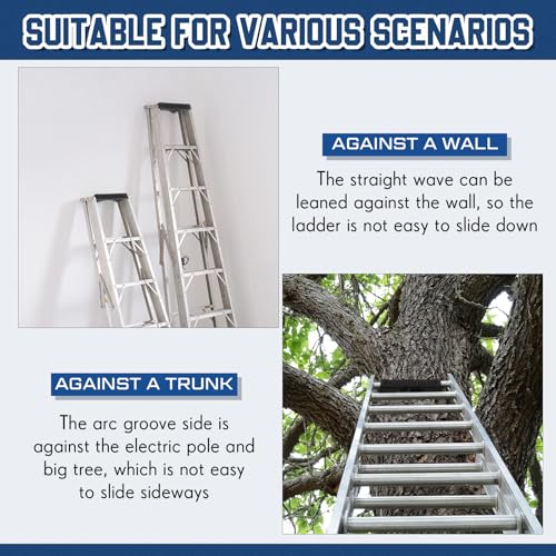 Briwooody Rubber Steep Ladder Stabilizer, Anti-slip Ladder Accessory, Extension Stepladder Attachment Against Wall, Fall Prevention, Scratch Protection, Telegraph Pole Trunk for Added Stability Safety