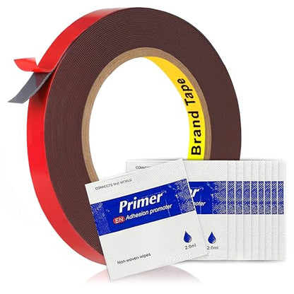 Tapsi Double Sided Tape Heavy Duty, Automotive-Grade Foam Mounting Tape 0.4in x 36ft with Adhesion Promoters for Plastic, Car Trim & LED Strip Lights - size: 0.4" x 36 ft