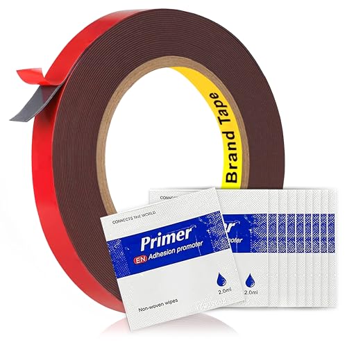 Tapsi Double Sided Tape Heavy Duty, Automotive-Grade Foam Mounting Tape 0.4in x 36ft with Adhesion Promoters for Plastic, Car Trim & LED Strip Lights - size: 0.4" x 36 ft