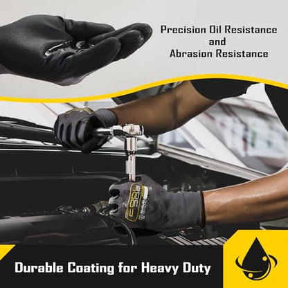 COOLJOB 6/12/36 Pairs Safety Work Gloves Microfoam Nitrile Rubber Coated, Seamless Knit Nylon with Full Fingers Touchscreen, Grip Nitrile Dipped, Ideal for Warehouse, Home Improvement, Grey Xlarge - size: X-Large, style: 6 Pairs