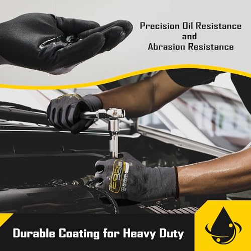 COOLJOB 6/12/36 Pairs Safety Work Gloves Microfoam Nitrile Rubber Coated, Seamless Knit Nylon with Full Fingers Touchscreen, Grip Nitrile Dipped, Ideal for Warehouse, Home Improvement, Grey Small - size: Small, style: 6 Pairs