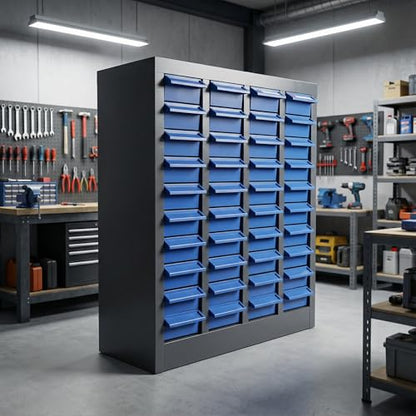 40 Drawers - Part Cabinet, Shelves & Label Stickers - Bolt and Nut Organizer Bolt Bin Cabinets, Durable Steel Tool Storage Cabinet for Garage/Workshop Small Parts/Hardware Organization (40 Drawer) - style: 40 Drawer