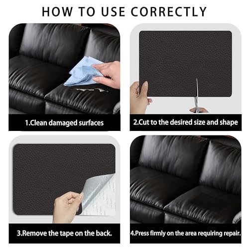 Self Adhesive Leather Repair Patch,8x12 inch Vinyl Repair Kit,Leather Repair Kit for Furniture,Car Seat,Couch,Office Chair,2 Pcs Coffee - color: Coffee, size: 8*12inch