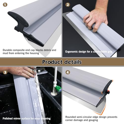 ROLLINGDOG 32 Inch Drywall Skimming Blade - 2pcs 0.5mm and 1pc 0.3mm Stainless Steel, Drywall Skim Coat Finishing Tools for Large Area Smoothing Wall and Ceiling - size: 32" Skimming Blade