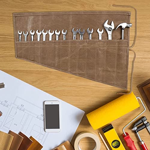 14 Pockets Tool Roll Organizer,Wrench Roll Up Pouch,Wrench Organizer & Tool Pouch,Roll Up Tool Bag,Wrench Roll,Tool Organizer Bag,Roll Up Pouch for Electrician,HVAC,Plumber,Carpenter or Mechanic - style: 14 Pockets