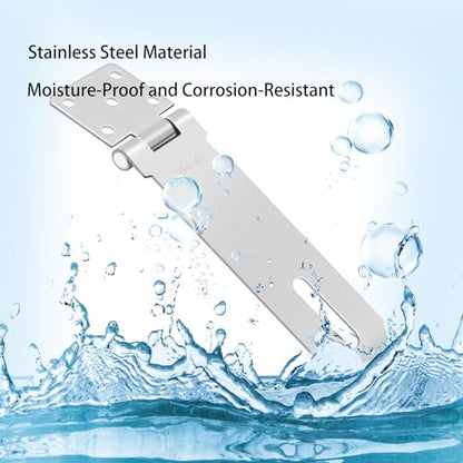 2Pcs Door Locks Hasp Latch,5 Inch 304 Stainless Steel Safety Packlock Clasp Hasp Lock Latch,Hinge Lock Padlock with Screws for Gates,Doors,Cabinets, Closets and More - style: 5INCH with CODE LOCK
