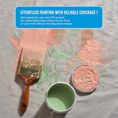 Canvas Drop Cloth - Durable Protection for Painting and Home Projects (4/5-PACK-2) - color: Beige, size: 4/5-PACK-2