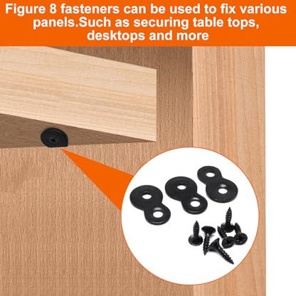 30 PCS Figure 8 Fastener with Screws, Heavy Duty Table Top Fasteners Hardware, Desk Top Fastener for Wood Chair Table Top Repair, Black - color: Black