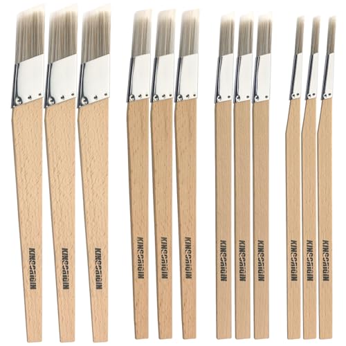Trim Paint Brushes Set of 12-0.25", 0.5", 0.7", 1" Slant Lining Fitch Paint Brushes for Detail, Small Cutting in Brushes for Trim, Edges and Crafts - size: 12 Pcs, 0.25",0.5",0.7",1"