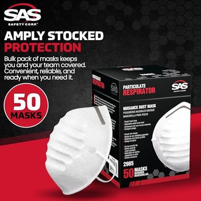 SAS Safety 2985 Non-toxic Dust Mask Box of 50 - size: 1-Pack