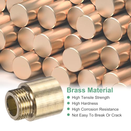 M METERXITY Shower Head Extension Arm, Brass G1/2 Male to Female Extension Pipe Fitting Adapter with PTFE Thread Seal Tape for Shower/Faucet, Pipe Plumbing Coupler 1.18"/30mm 2-Pack - size: 1.18"/30mm
