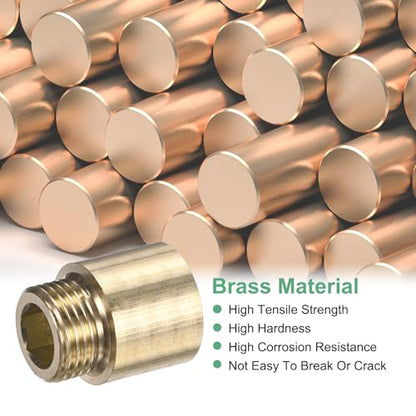 M METERXITY Shower Head Extension Arm, Brass G1/2 Male to Female Extension Pipe Fitting Adapter with PTFE Thread Seal Tape for Shower/Faucet, Pipe Plumbing Coupler 1.18"/30mm 1-Pack - size: 1.18"/30mm