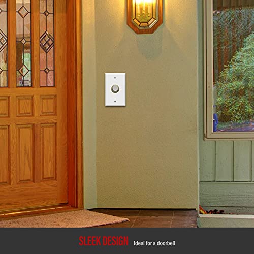ENERLITES 0.625" Hole Phone/Cable Wall Plate, Standard Size 1-Gang 4.50" x 2.76", Polycarbonate Thermoplastic, 8861-W, White - color: White, size: Standard Size