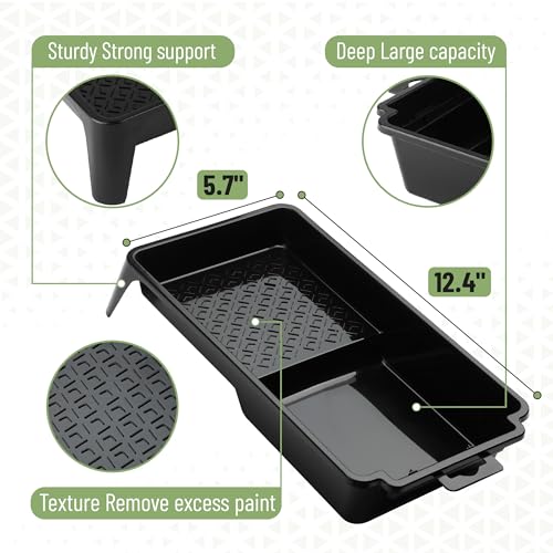 Bates- 4 Inch Paint Roller Set, 18 pcs, 1x Plastic Paint Tray, 3X Disposable Tray Liners, 1x Roller Frame, 5X Foam Covers, 5X Microfiber Covers, 3X Foam Brushes (1", 2", 3")