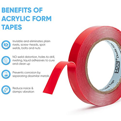 HPP Double Sided Tape Clear, Heavy Duty Tape, Strong and Permanent for Outdoor and Indoor, (0.75in x 16ft) - size: 0.75in x 16ft
