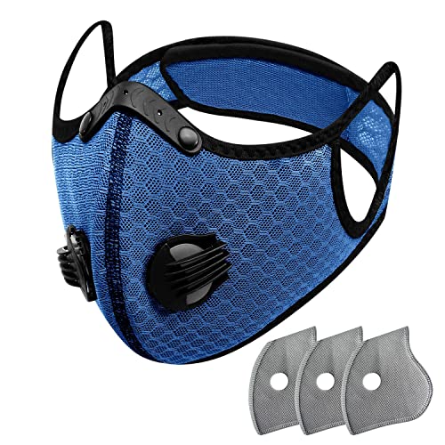 FULIER Dust Face Mask Anti-Fog Outdoor Cool Sports Mask Reusable Face Protection - color: Blue